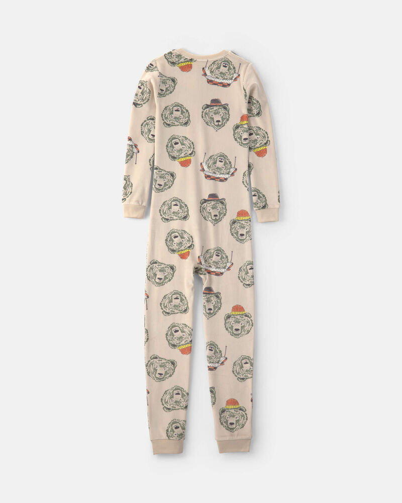 Boys 1-Piece Bears DreamPlush Snug Fit Pyjama - Tan, image 2 of 4 slides