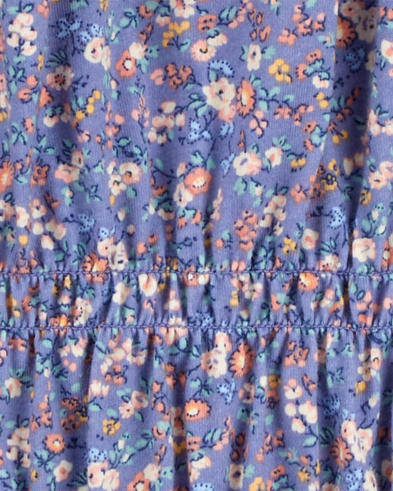 Kid Floral Print Smocked Top, image 2 of 3 slides