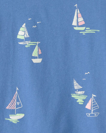 Tout-petit fille - T-shirt imprim&eacute; de voiliers - Bleu, 