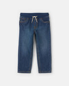 Jeans &agrave; enfiler en denim pour tout-petit - D&eacute;lav&eacute; fonc&eacute;, image 1 sur 3 diapositives