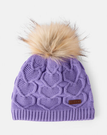 Toddler Girl KOMBI Cable Heart Pompom for Kids, 