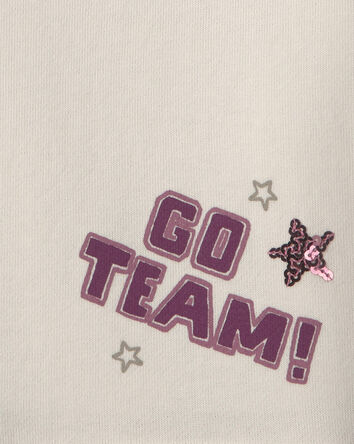 Filles - Chandail manches longues en jersey bouclette &laquo;Go Team&raquo; &ndash; Cr&egrave;me, 