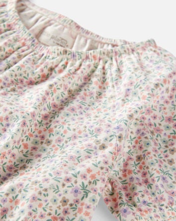 Kid Organic Cotton Floral-Print Jumpsuit, 