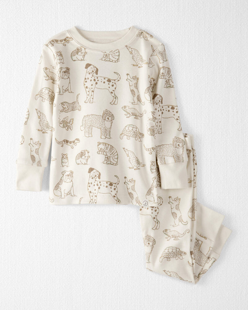 Bébé - Pyjama 2 pièces en coton biologique à animal de compagnie, image 1 sur 4 diapositives