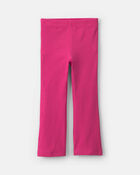 Toute-petite fille - Legging extensible en tissu c&ocirc;tel&eacute; &agrave; jambe &eacute;vas&eacute;e - Rose, image 1 sur 3 diapositives