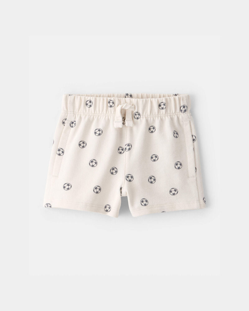 Baby Soccer French Terry Shorts - White, image 1 of 4 slides