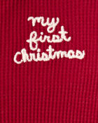 Baby My First Christmas Cotton Sleeper - Red, image 4 of 5 slides