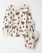 Toddler 2-Piece Organic Cotton Pajamas in Woodland Creatures, image 1 of 4 slides