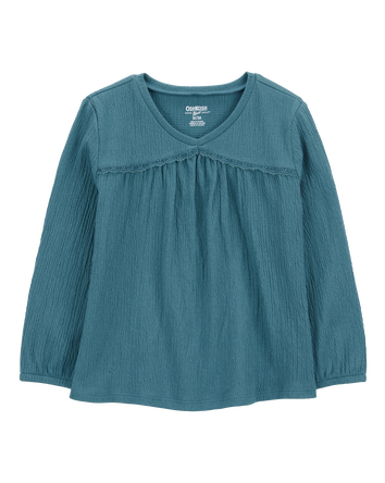 Toddler Crinkle Jersey Lace Top, 
