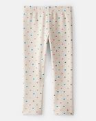 Toddler Girl Heart Pull-On Stretch Cozy Leggings - Cream, image 3 of 5 slides