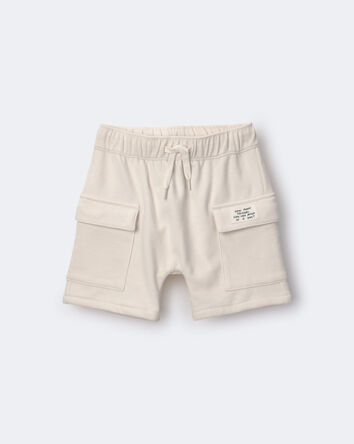 Toddler Boy Cargo Short with Pockets - Cream, 
