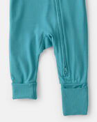 Baby PurelySoft 2-Way Zip Sleep & Play Pajamas - Blue, image 5 of 9 slides