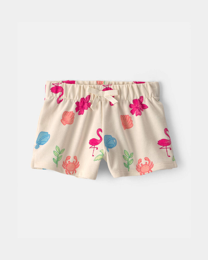 Toddler Girl Beach French Terry Shorts - Cream, image 1 of 4 slides
