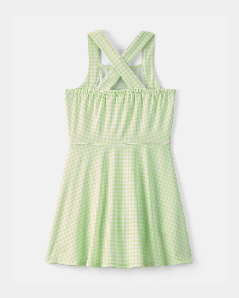 Filles - Robe sportive &agrave; carreaux - Vert, image 2 sur 4 diapositives
