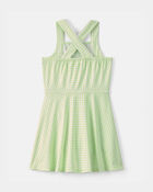 Filles - Robe sportive &agrave; carreaux - Vert, image 2 sur 4 diapositives