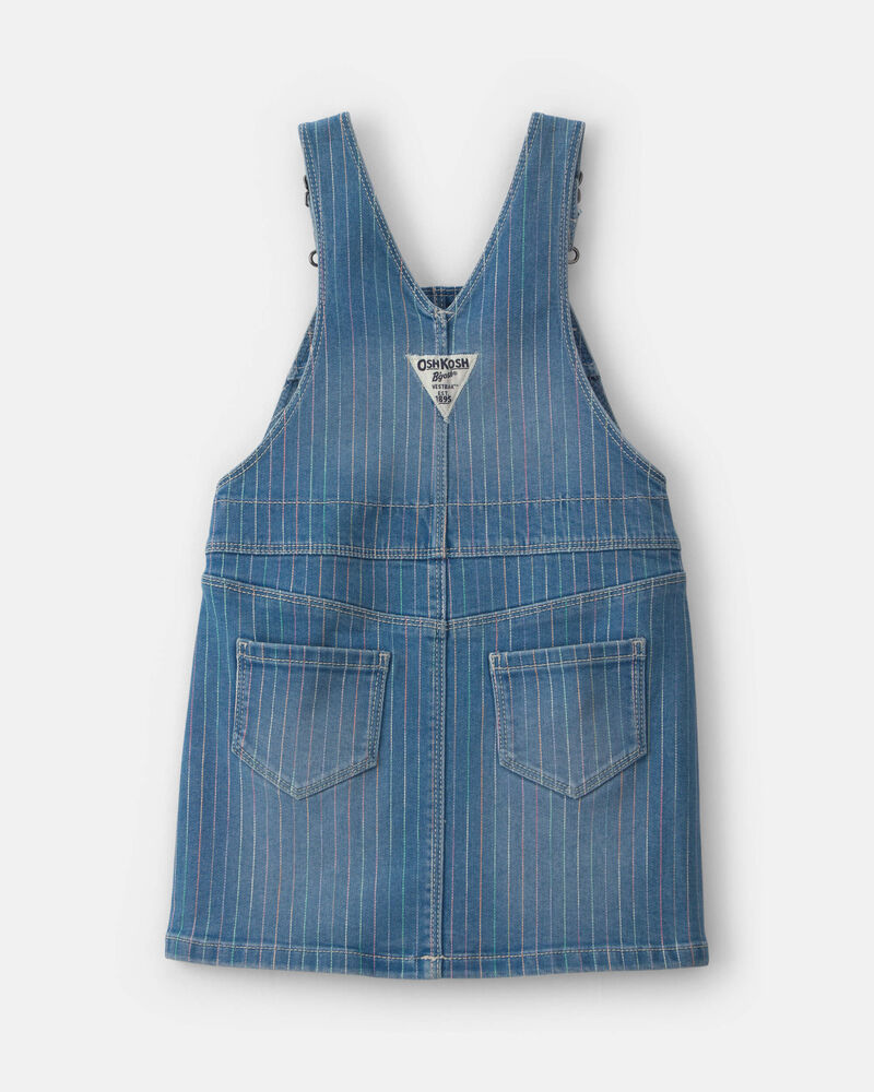 Toddler Girl Rainbow Stripe Denim Skirtall - Medium Wash, image 2 of 4 slides
