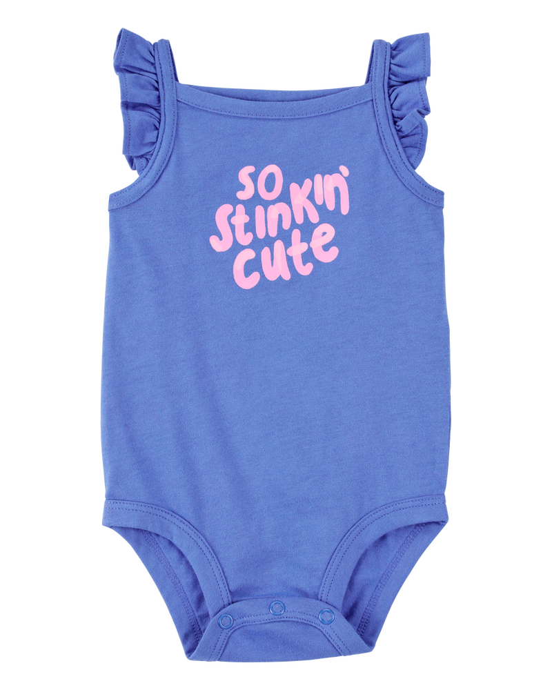 Baby So Stinkin' Cute Flutter-Sleeve Bodysuit, image 1 of 3 slides
