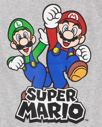 Boys Super Mario Snug Fit Cotton 2-Piece Pyjamas - Heather, 
