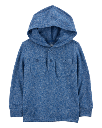 Enfant en bas âge Haut à manches longues en mélange de coton doux - Bleu marine, 