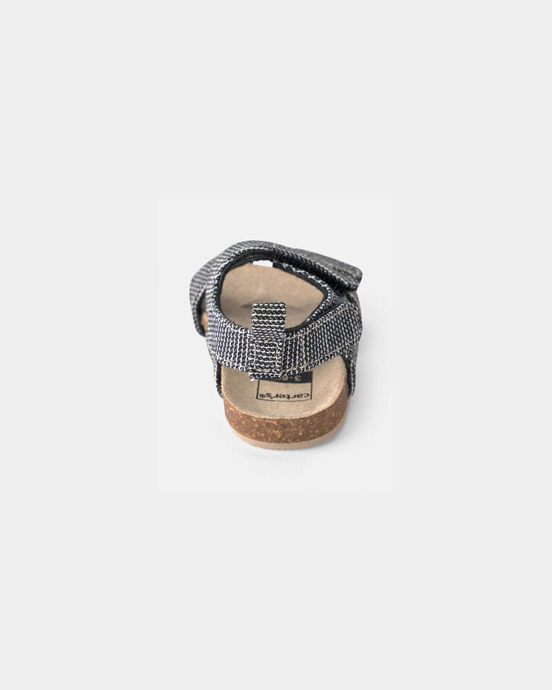 Baby Boy Striped Sandals - Black, image 3 of 6 slides