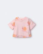 Tout-petit fille - T-shirt &agrave; coupe asym&eacute;trique &agrave; manches chauve-souris, escargot &laquo;My Own Pace&raquo; - Ros&eacute;, image 2 sur 6 diapositives