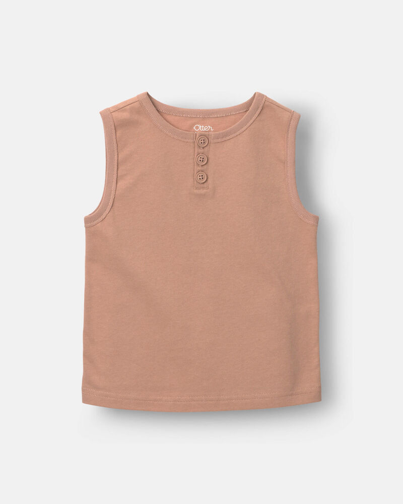 Toddler Boy Henley Tank - Tan, image 2 of 5 slides