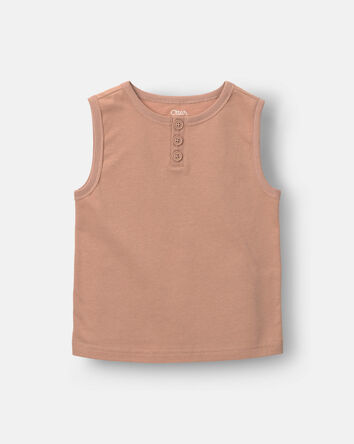 Toddler Boy Henley Tank - Tan, 