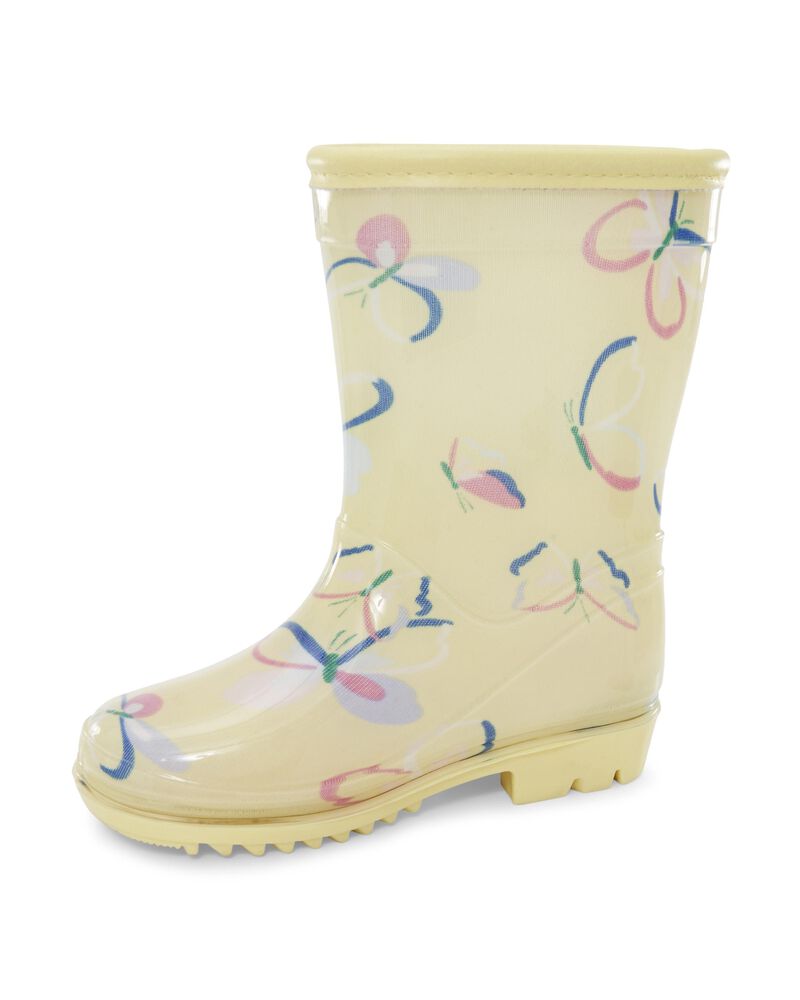 Toddler Butterfly Print Rain Boots, image 6 of 7 slides
