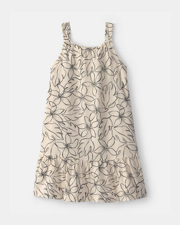 Girls Floral Smocked Dress - Ivory, 