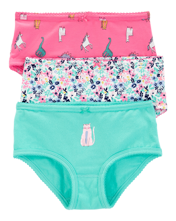 3-Pack Cat Stretch Cotton Undies, 