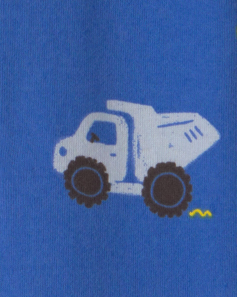 Baby Boy 1-Piece Construction 2-Way Zip 100% Cotton Snug Fit Pyjama - Blue, image 3 of 5 slides