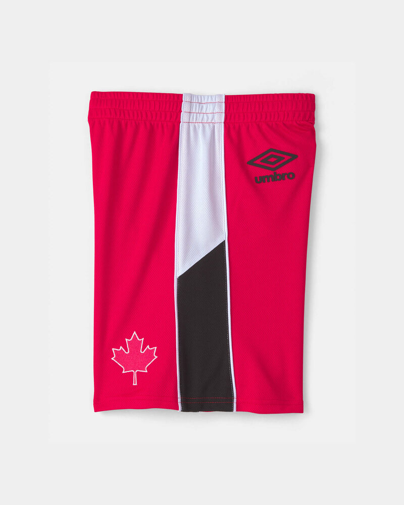 Kid Umbro Canada Mesh Soccer Shorts - Red/White/Black, image 4 of 7 slides