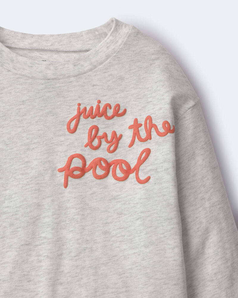 Toddler 'Juice By The Pool' Long-Sleeve Graphic Tee - Heather Grey, image 6 of 6 slides