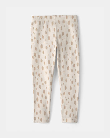 Toddler Girl Dots Pull-On Stretch Leggings - Cream, 