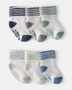 Baby Boy 6-Pack Striped Ankle Socks, image 1 of 2 slides