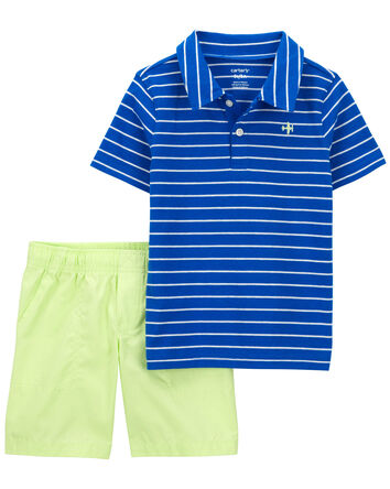 Carter's Toddler Boy 2-Piece Kite Top & Short Set - Tan/Blue