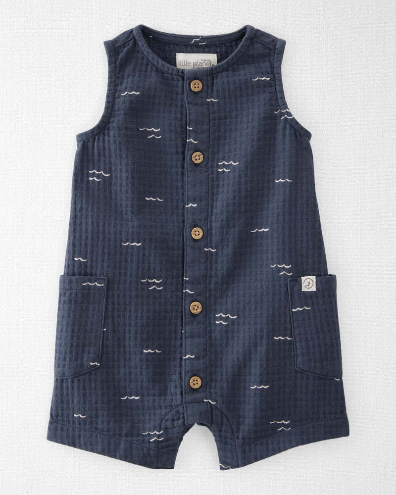 Baby Organic Cotton Gauze Romper, image 1 of 4 slides
