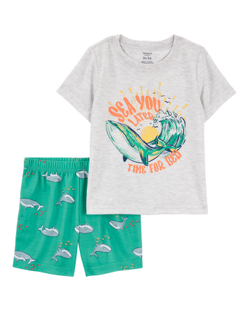 Toddler 2-Piece Whale Loose Fit Pyjamas, 