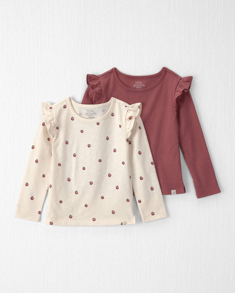 Toddler Girl 2-Pack Organic Cotton Tops, image 1 of 5 slides