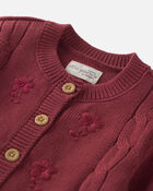 B&eacute;b&eacute; fille - Cardigan en tricot de coton biologique avec broderie, image 2 sur 3 diapositives