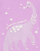 Toddler Dinosaur Print Snug Fit Cotton 4-Piece Pyjamas, image 4 of 5 slides