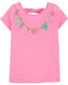 Glitter Necklace Bow Back Tee, image 1 of 3 slides