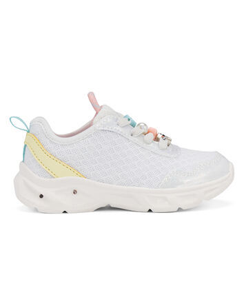 Tout-petit fille - Chaussures de sport &agrave; breloques sur les lacets - Blanc, 