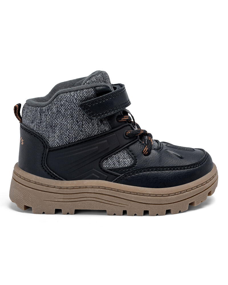 Toddler Boy Lace-Up Boots - Grey, image 2 of 6 slides