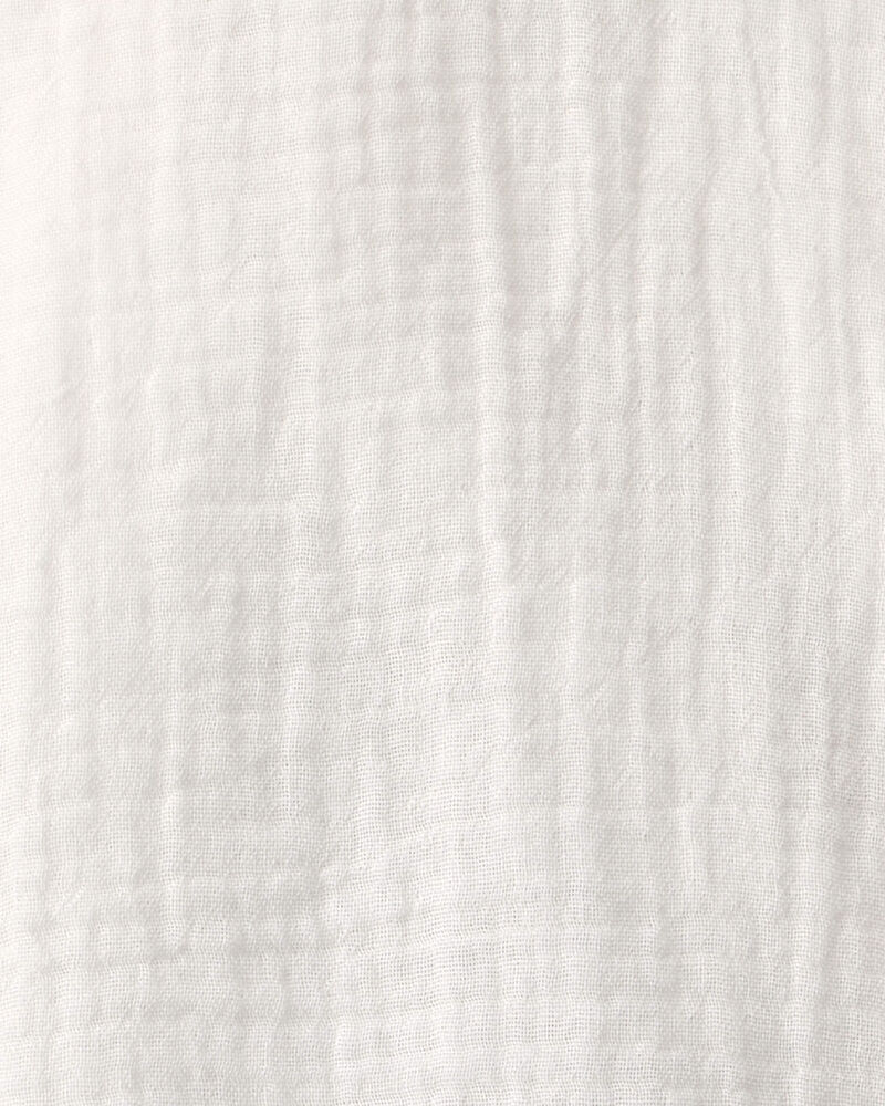 Toddler Boy 2-Piece Organic Cotton Gauze Short Set in Cream, image 4 of 7 slides