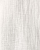 Toddler Boy 2-Piece Organic Cotton Gauze Short Set in Cream, image 4 of 7 slides