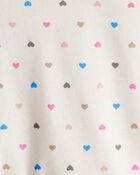 Baby Girl Heart Print Long-Sleeve Peplum Top - Cream, image 2 of 3 slides