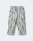 Tout-petit - Pantalon &agrave; poches en jersey bouclette &agrave; rayures - Sauge, image 2 sur 7 diapositives