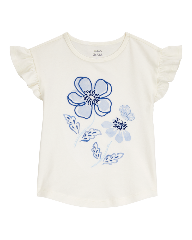 Baby Short-Sleeve Fashion Top - White, image 1 of 3 slides
