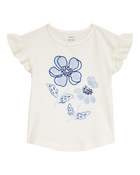 Baby Short-Sleeve Fashion Top - White, image 1 of 3 slides